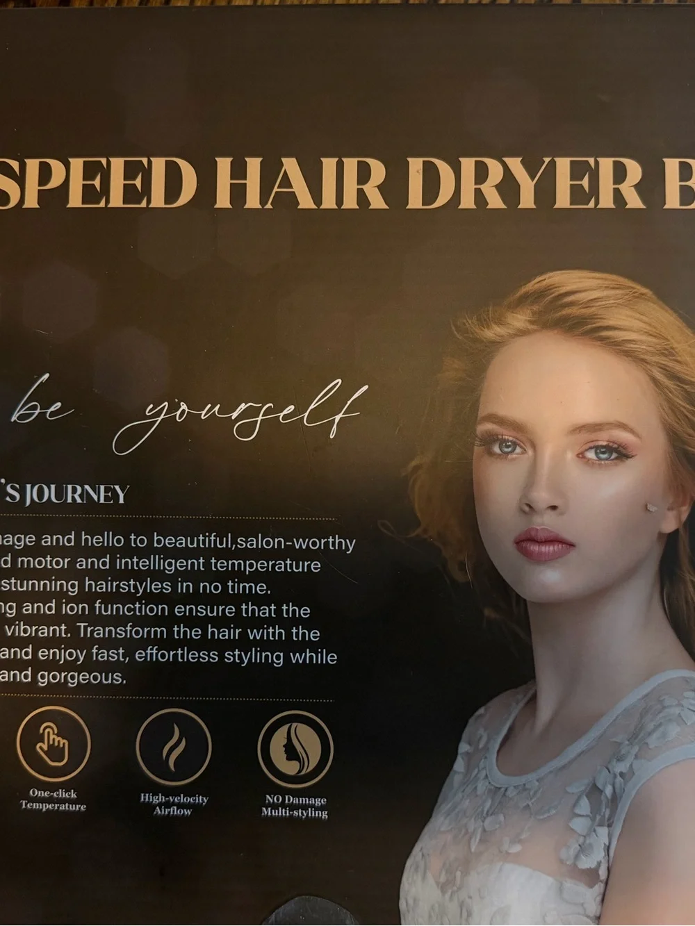 High-Speed Hair Dryer Brush - Black